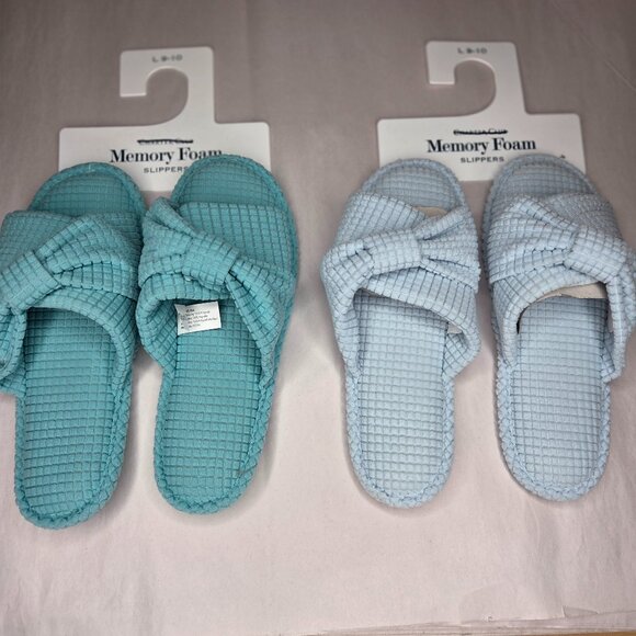 Charter Club Memory Foam Terry Slippers 2 Pack Bundle - Picture 1 of 3